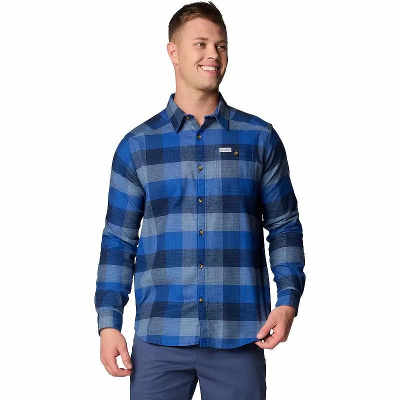 Mens Columbia Cornell Woods Flannel Shirt Blue Buffalo Product Image