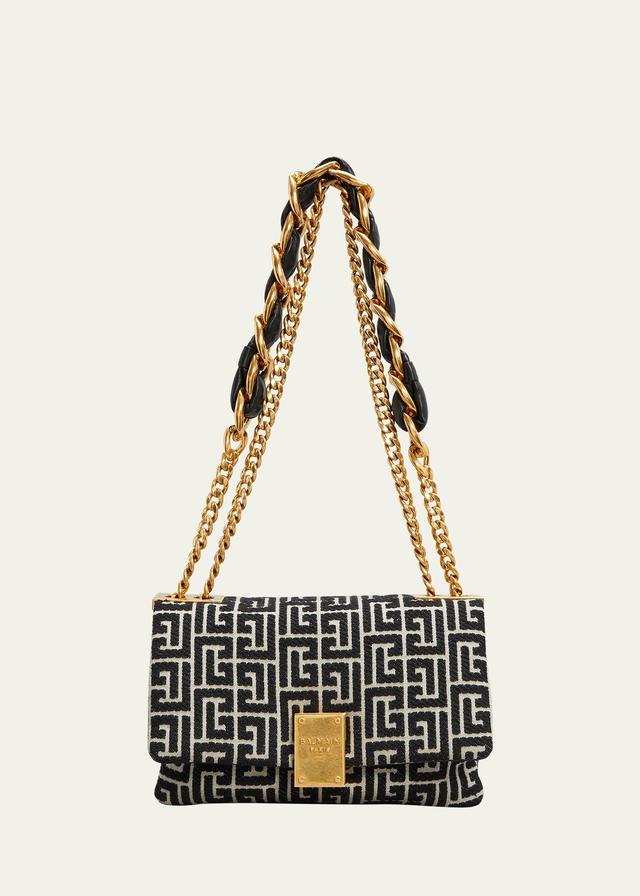 Balmain Small 1945 Soft Monogram Jacquard Crossbody Bag Product Image