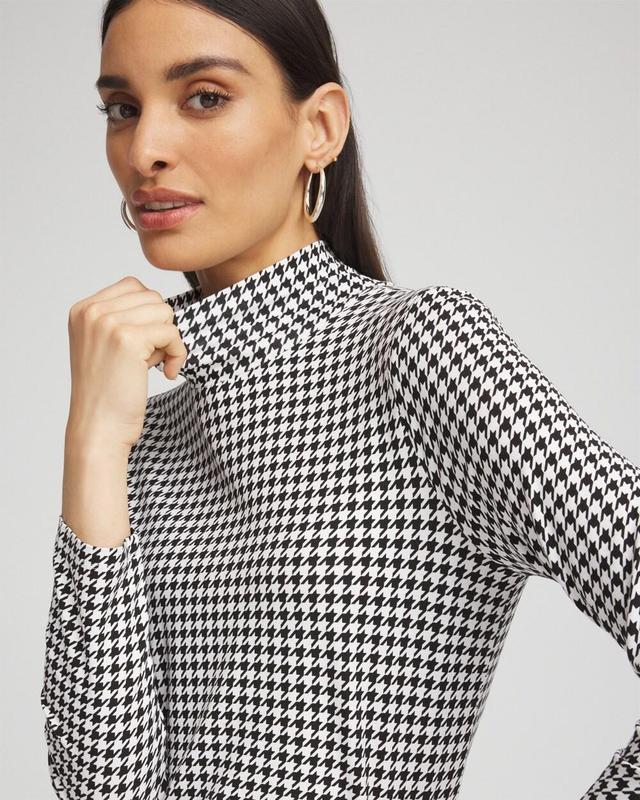 Touch of Cool™ Houndstooth Mock Neck Layering Tee Product Image