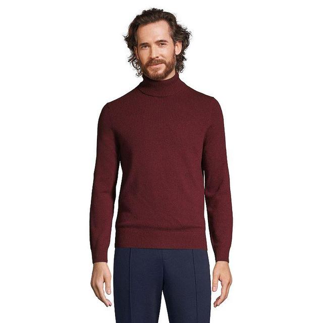 Mens Lands End Cashmere Turtleneck Sweater Mulled Wine Grey Product Image