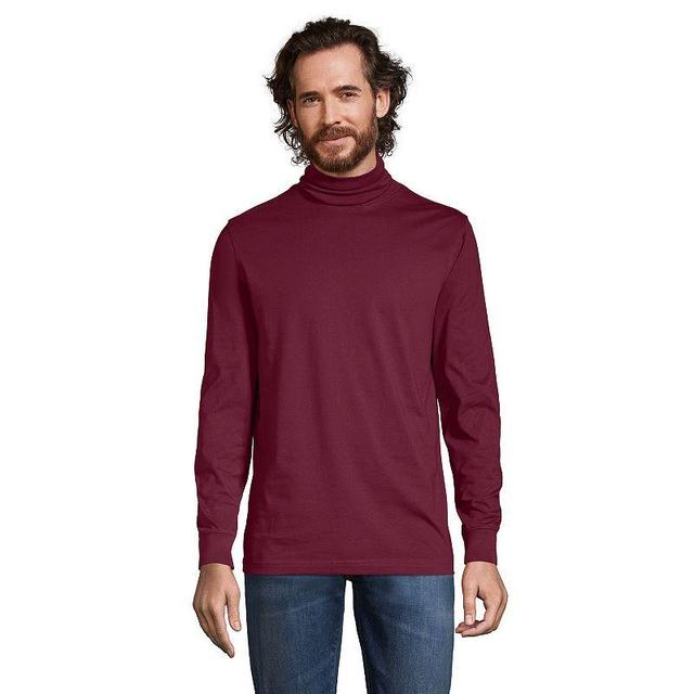 Big & Tall Lands End Super-T Classic-Fit Turtleneck, Mens Rich Red Product Image