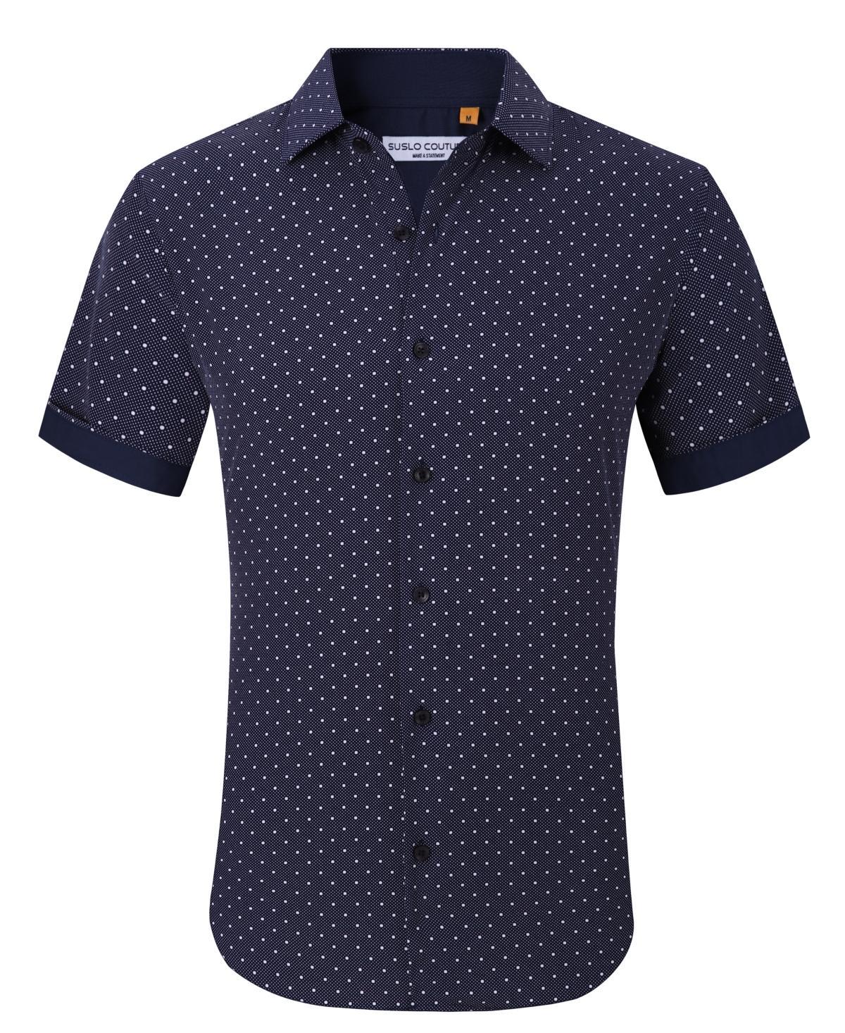 Suslo Couture Mens Slim-Fit Geo-Print Performance Shirt Product Image