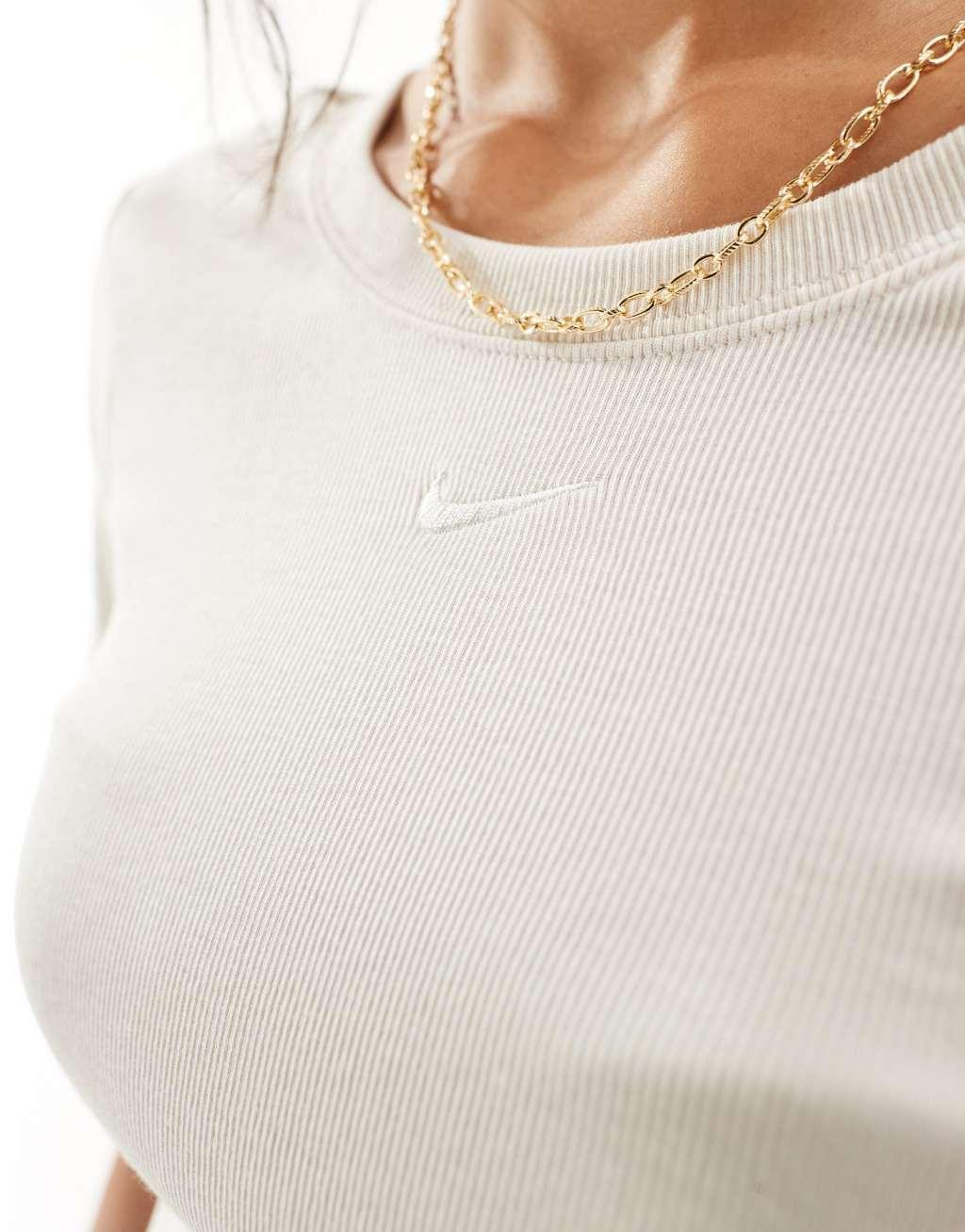 Women's Nike Sportswear Chill Knit Tight Scoop-Back Short-Sleeve Mini-Rib Top Product Image