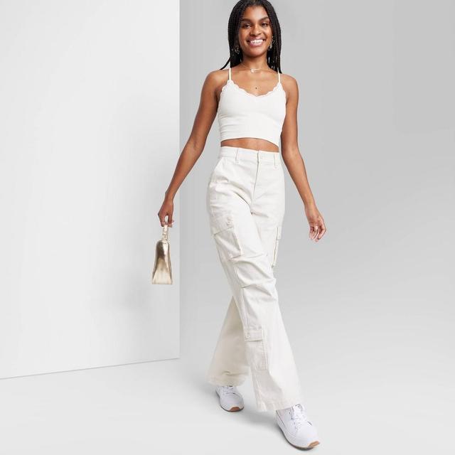 Womens High-Rise Cargo Utility Pants - Wild Fable Off-White XS Product Image