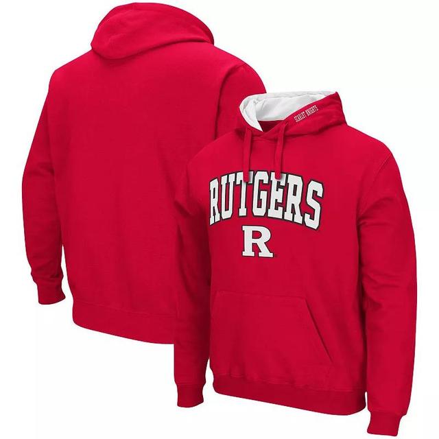 Mens Colosseum Scarlet Rutgers Scarlet Knights Arch & Logo 3.0 Pullover Hoodie Product Image