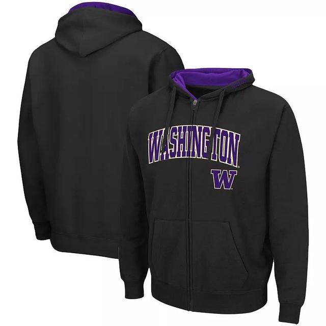 Mens Colosseum Washington Huskies Arch & Logo 3.0 Full-Zip Hoodie Product Image