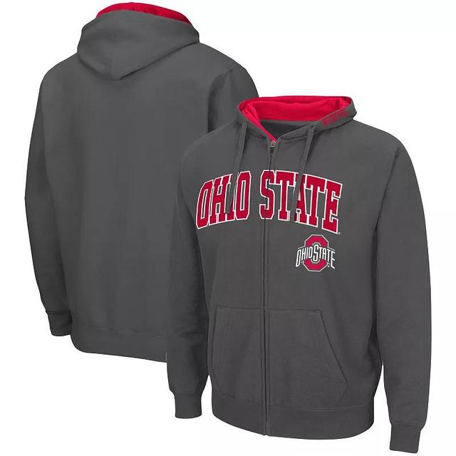 Mens Colosseum Charcoal Ohio State Buckeyes Logo Full-Zip Hoodie Product Image