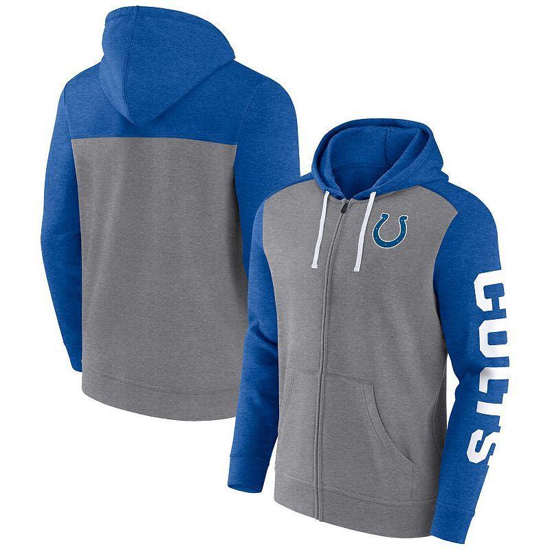 Mens Fanatics Branded Heather Gray Indianapolis Colts Down and Distance Full-Zip Hoodie Product Image