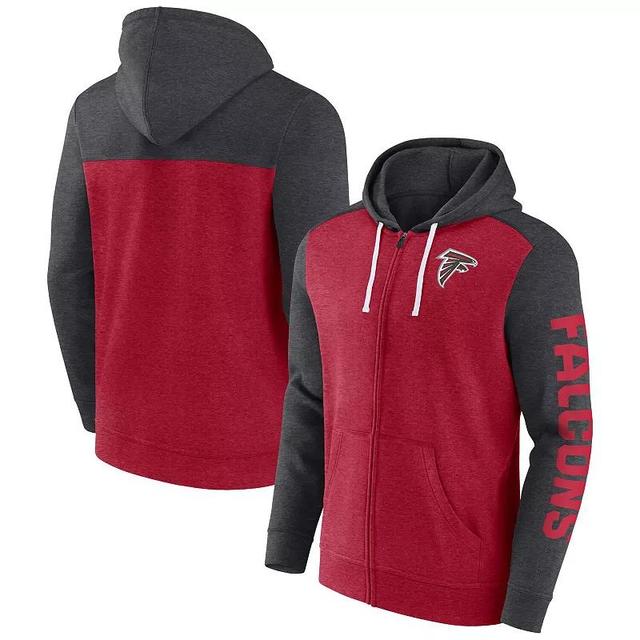 Mens Fanatics Branded Heather Atlanta Falcons Down and Distance Full-Zip Hoodie Product Image