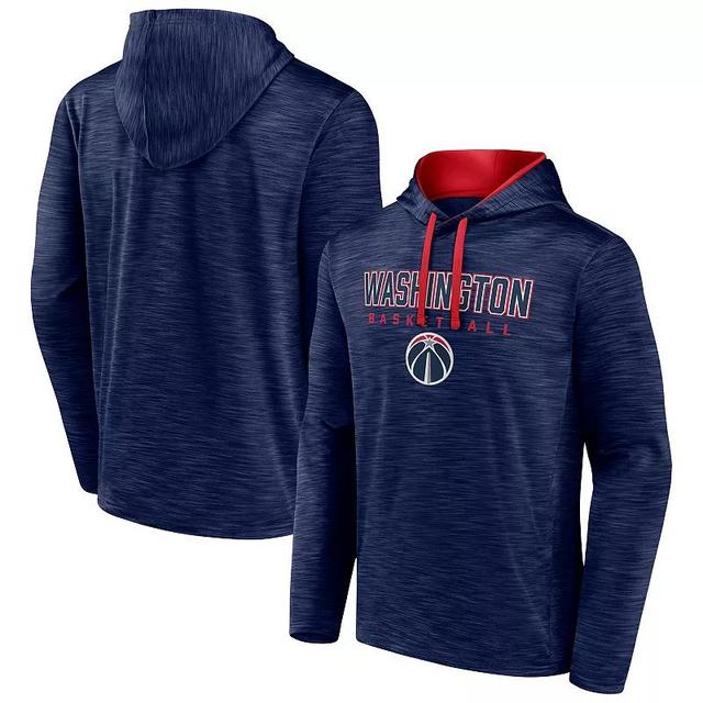 Mens Fanatics Branded Heather Navy Washington Wizards Fast Break Pullover Hoodie Wiz Blue Product Image