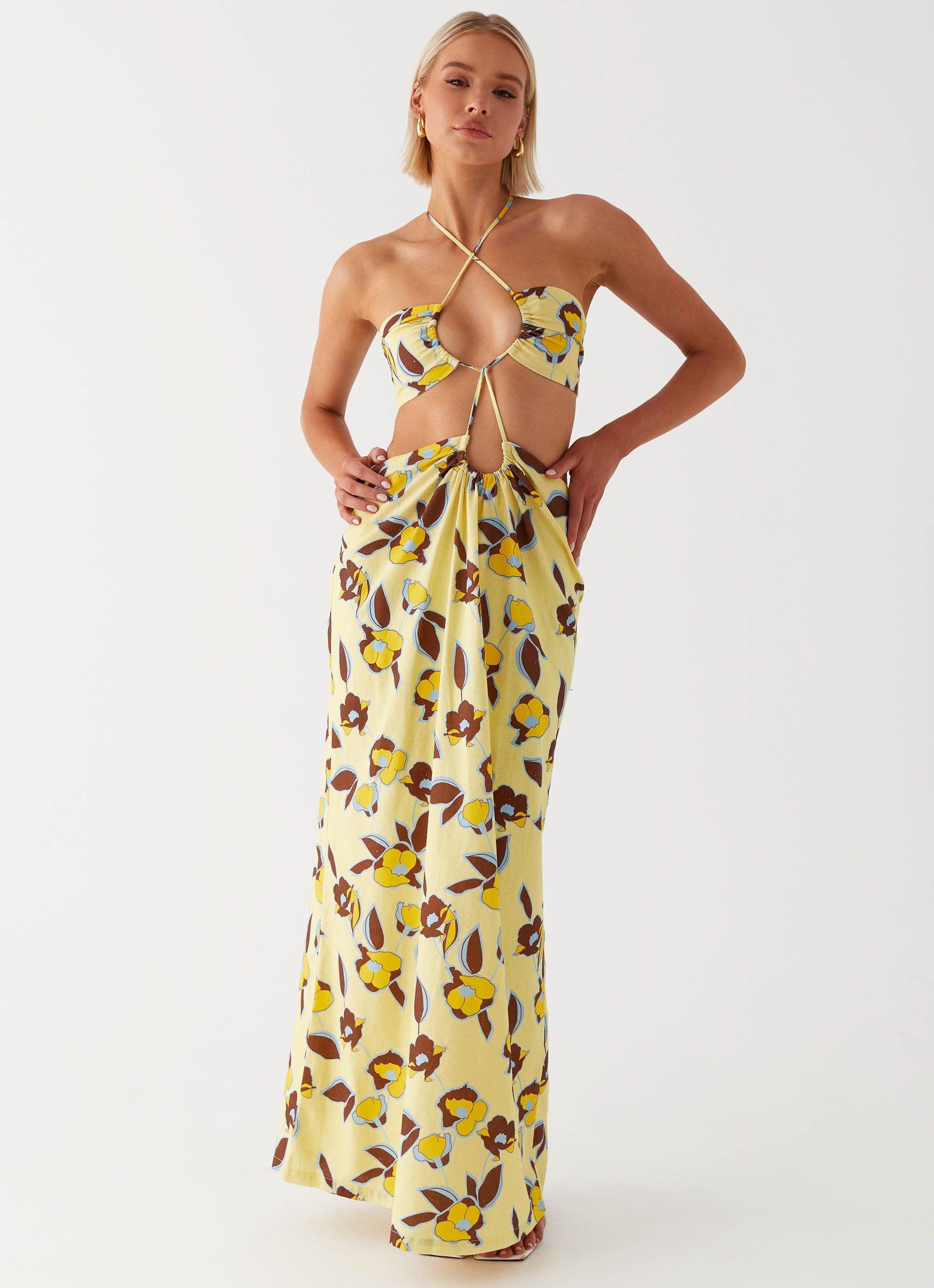 Nora Linen Maxi Dress - Primrose Product Image