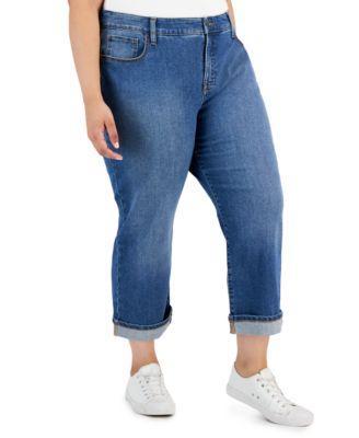 Plus Size Mid-Rise Curvy Capri Jeans, Created for Macy's Product Image