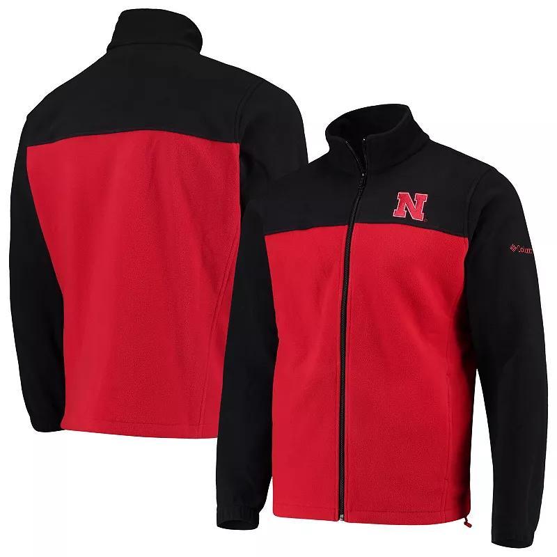 Mens Columbia Black Nebraska Huskers Flanker Iii Fleece Team Full-Zip Jacket - Black Product Image