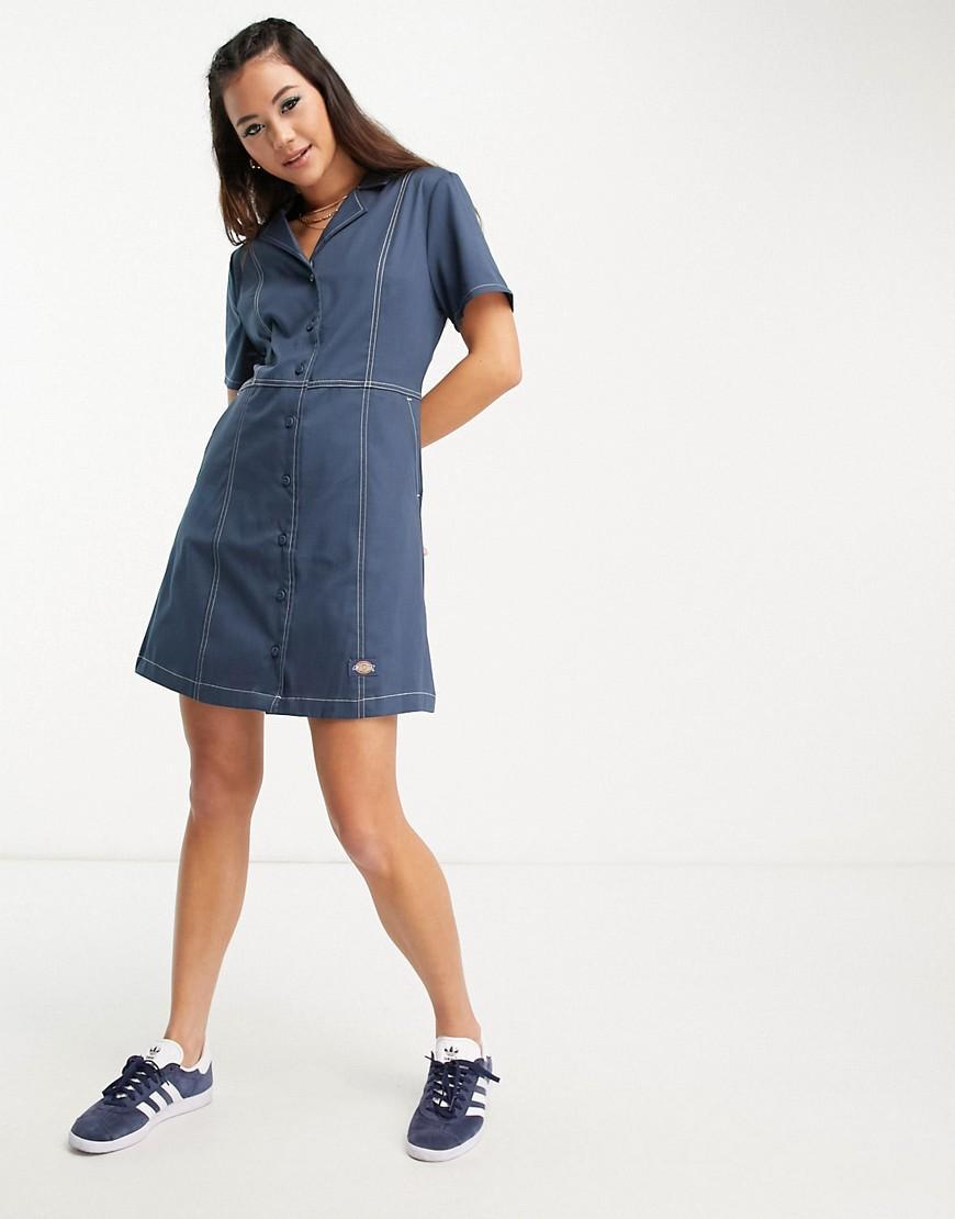 Dickies Whitford dress in blue Product Image