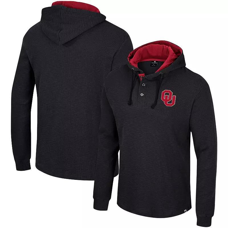 Mens Colosseum Oklahoma Sooners Affirmative Thermal Hoodie Long Sleeve T-Shirt Product Image