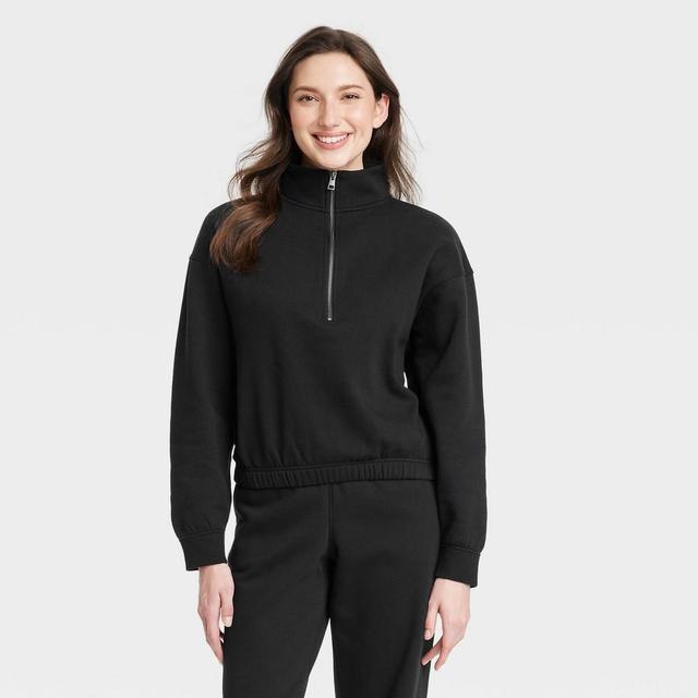 Womens Quarter Zip Pullover - Universal Thread Black Product Image