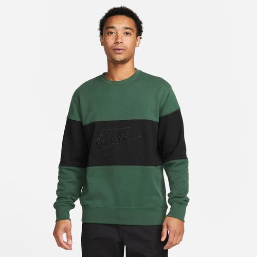 Nike Mens Club+ FT Colour Block Crew - Green/Black Product Image