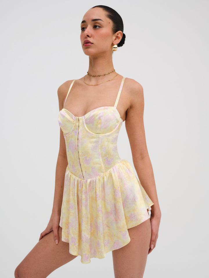 Charlene Mini Dress — Yellow Product Image