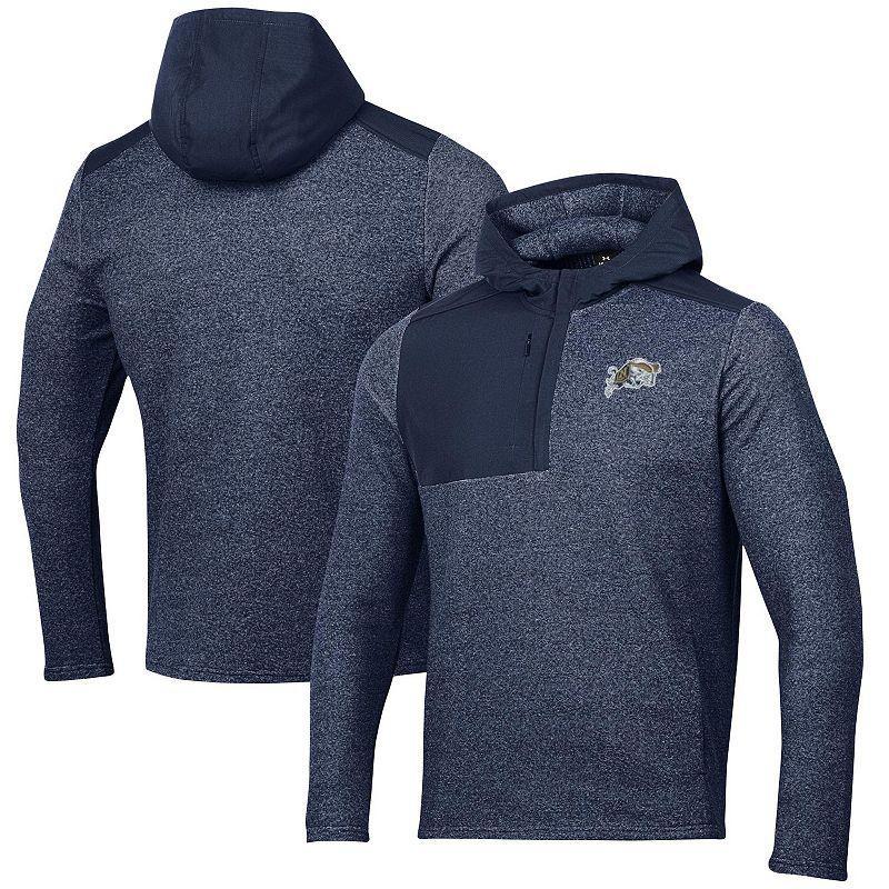 Mens Under Armour Auburn Tigers Survivor Fleece Hoodie Quarter-Zip Jacket Blue Product Image