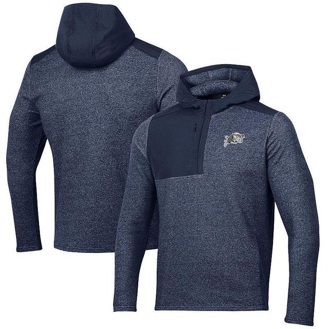 Mens Under Armour Navy Navy Midshipmen Survivor Fleece Hoodie Quarter-Zip Jacket Product Image