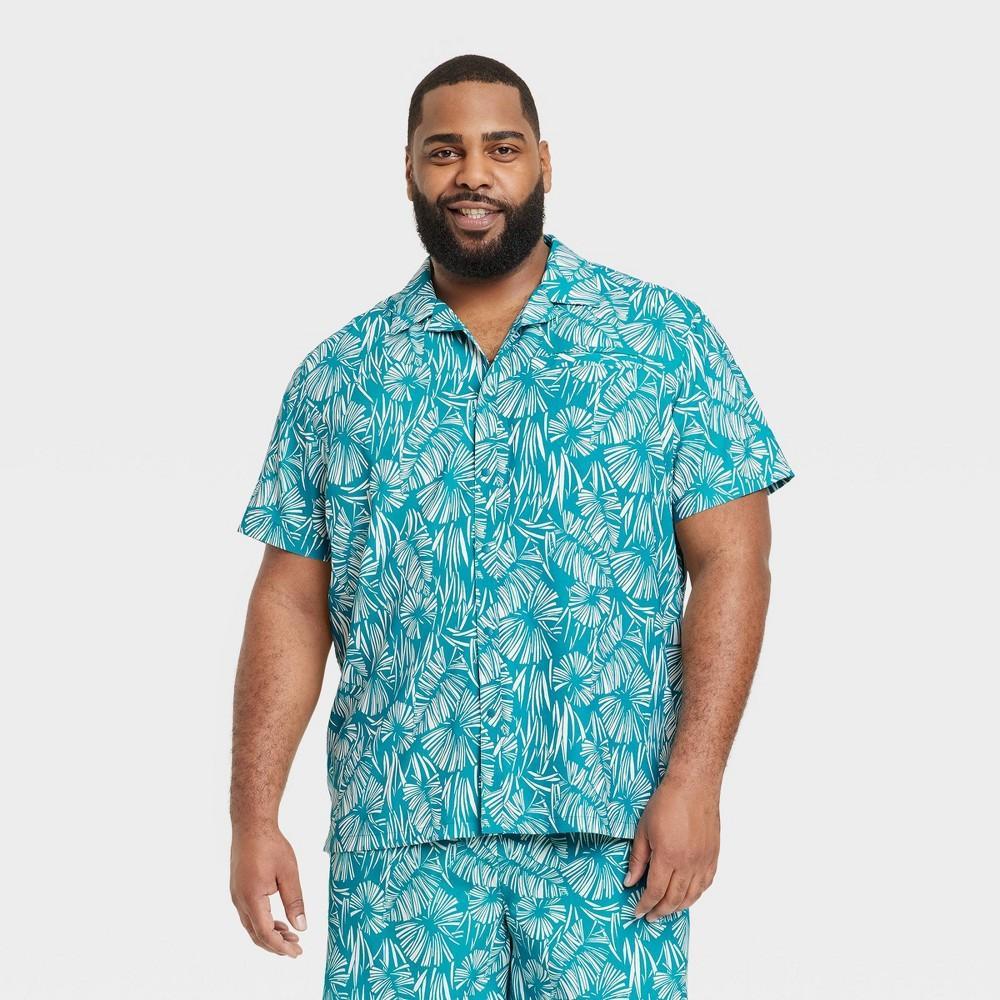 Mens Big Short Sleeve Resort T-Shirt - All In Motion Teal Floral 2XL Product Image