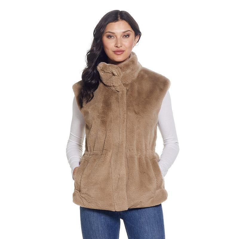 Womens Weathercast Cinched Faux Fur Vest Product Image