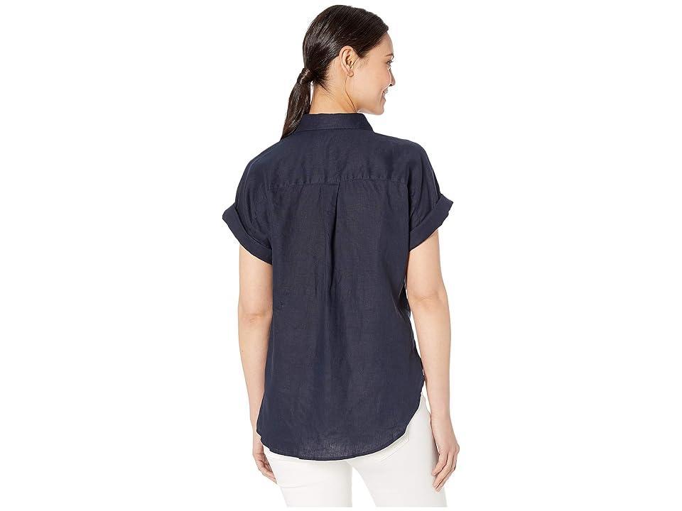 Lauren Ralph Lauren Linen Point Collar Short Dolman Sleeve Shirt Product Image