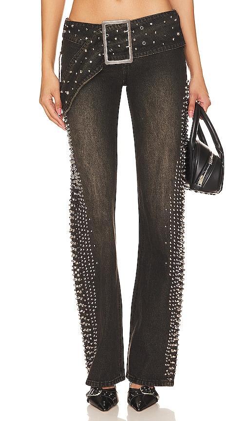 Studded Low Rise Jeans Product Image