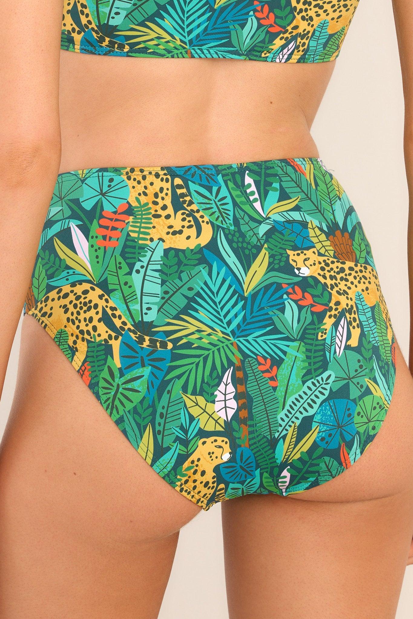 Sunkissed Glow Green Multi Print Bikini Bottoms Product Image