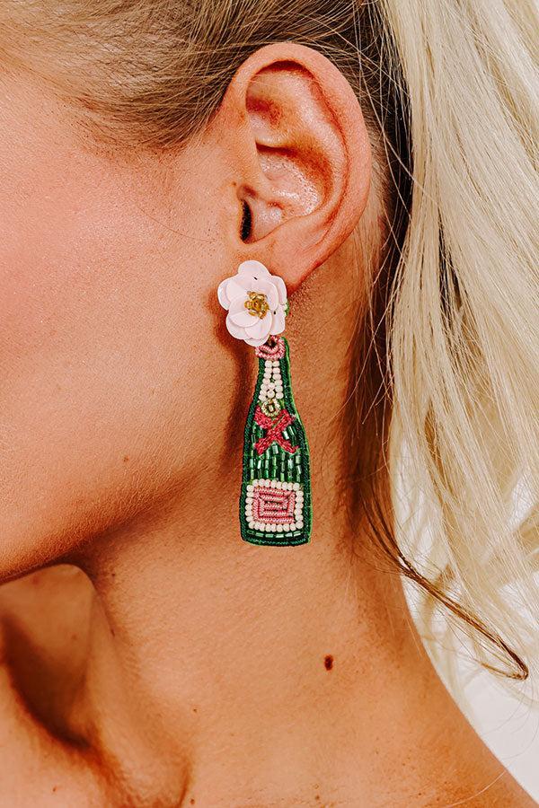 Sip Of Champagne Beaded Earrings Product Image