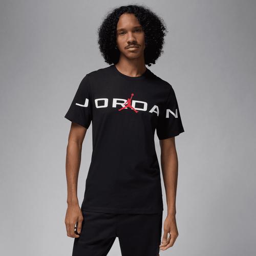 Jordan Mens Air Stretch Short Sleeve Crew - Black/White/Red Product Image