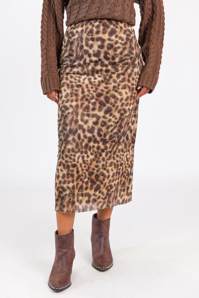 Fierce Love Leopard Knit Midi Skirt Product Image