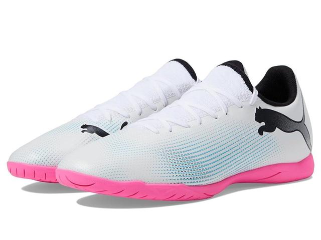 PUMA Future 7 Play Indoor Training (PUMA White/PUMA /Poison Pink) Men's Shoes Product Image