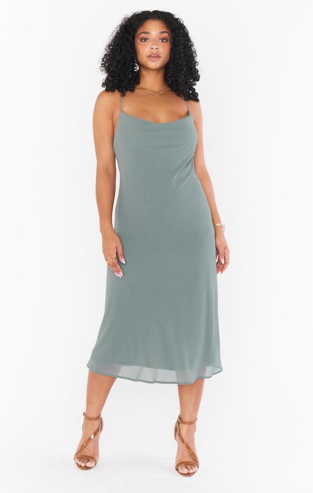 Verona Cowl Dress ~ Deep Sage Chiffon Product Image