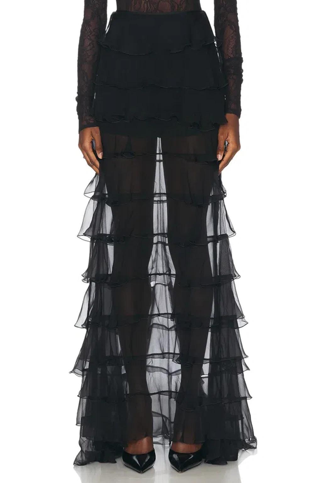 Chiffon Skirt In Black Product Image