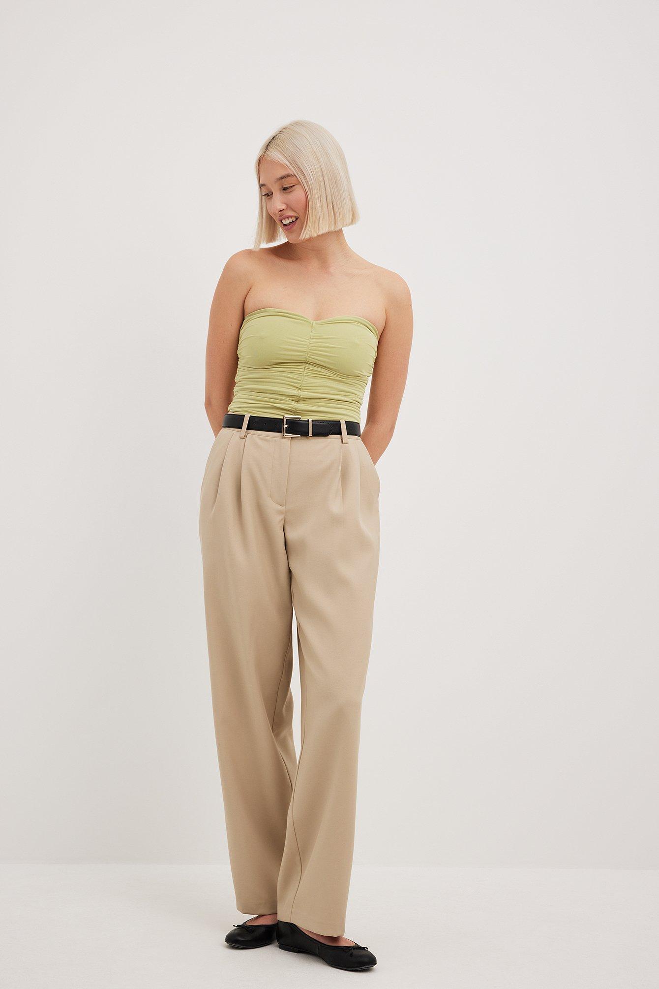 Draped Mesh Tube Top Product Image