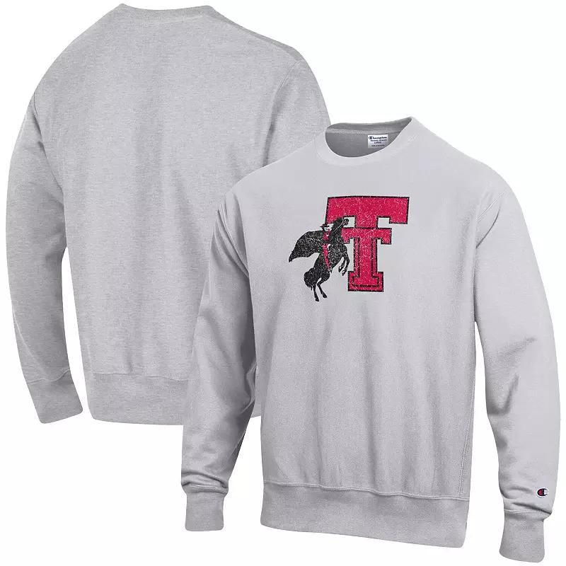 Mens Champion Heathered Gray Texas Tech Red Raiders Vault Logo Reverse Weave Pullover Sweatshirt Product Image