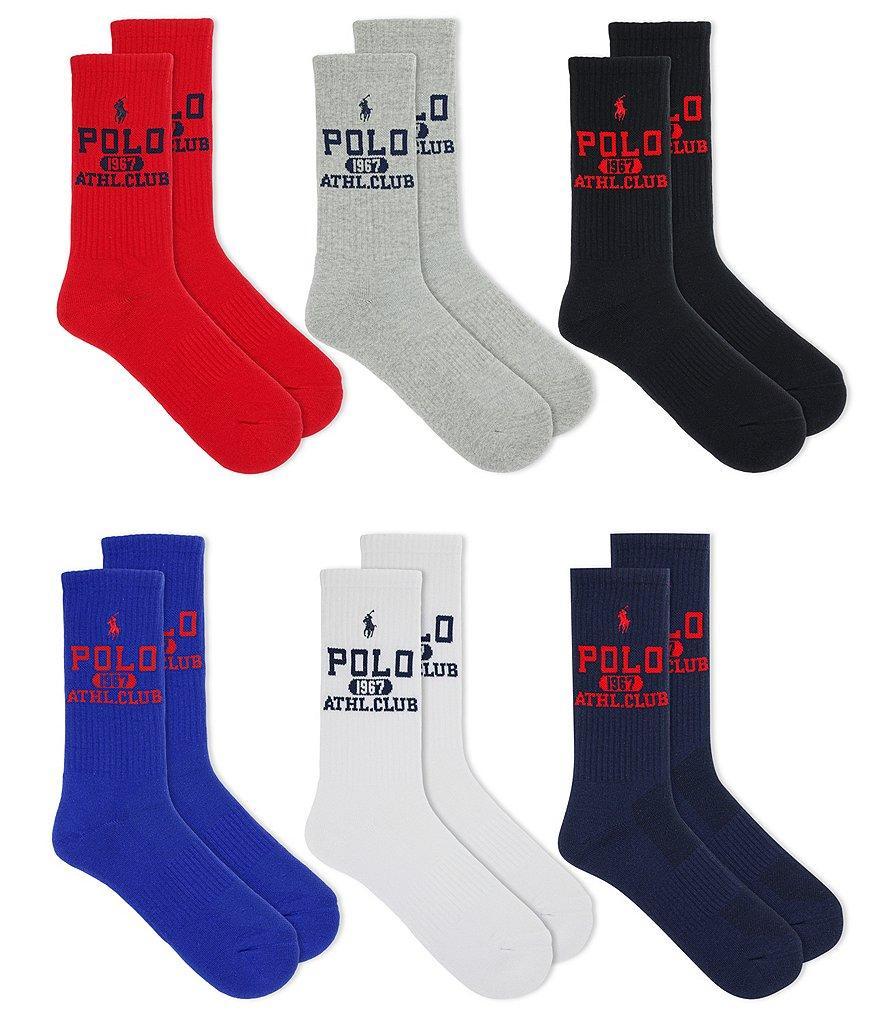 Polo Ralph Lauren Athletic Crew Socks 6-Pack Product Image