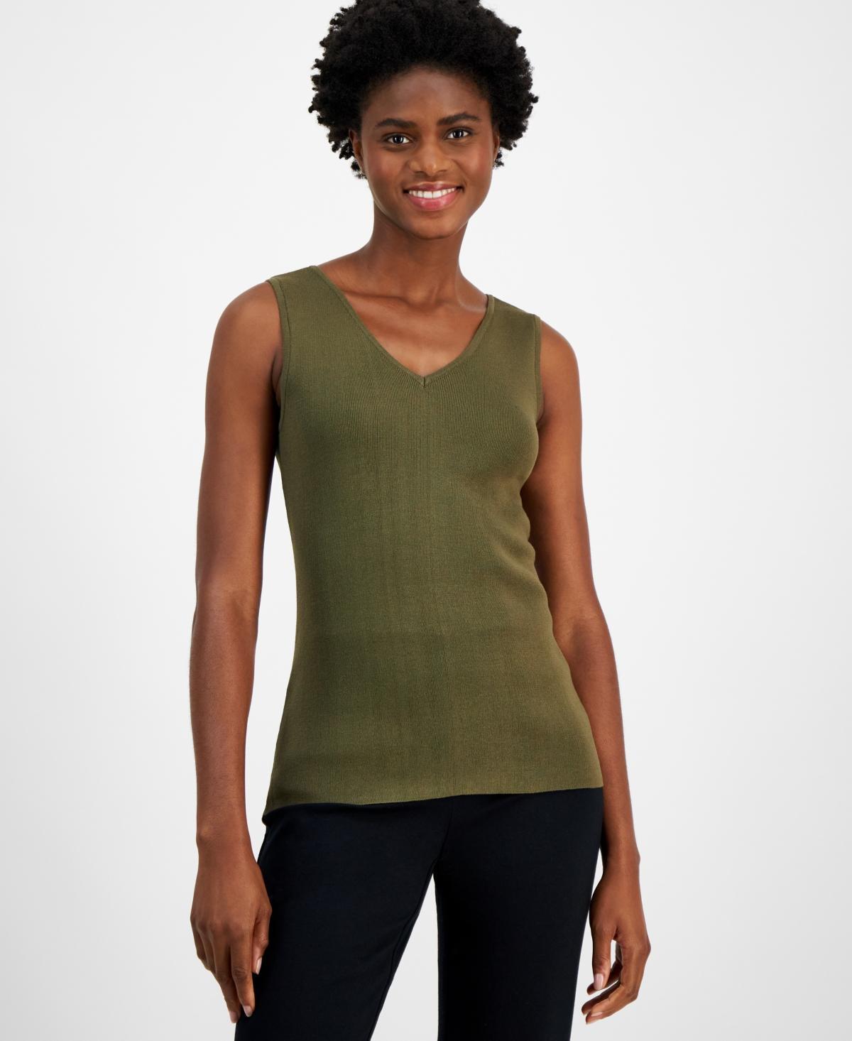 Tahari Asl Womens V-Neck Sleeveless Top product image