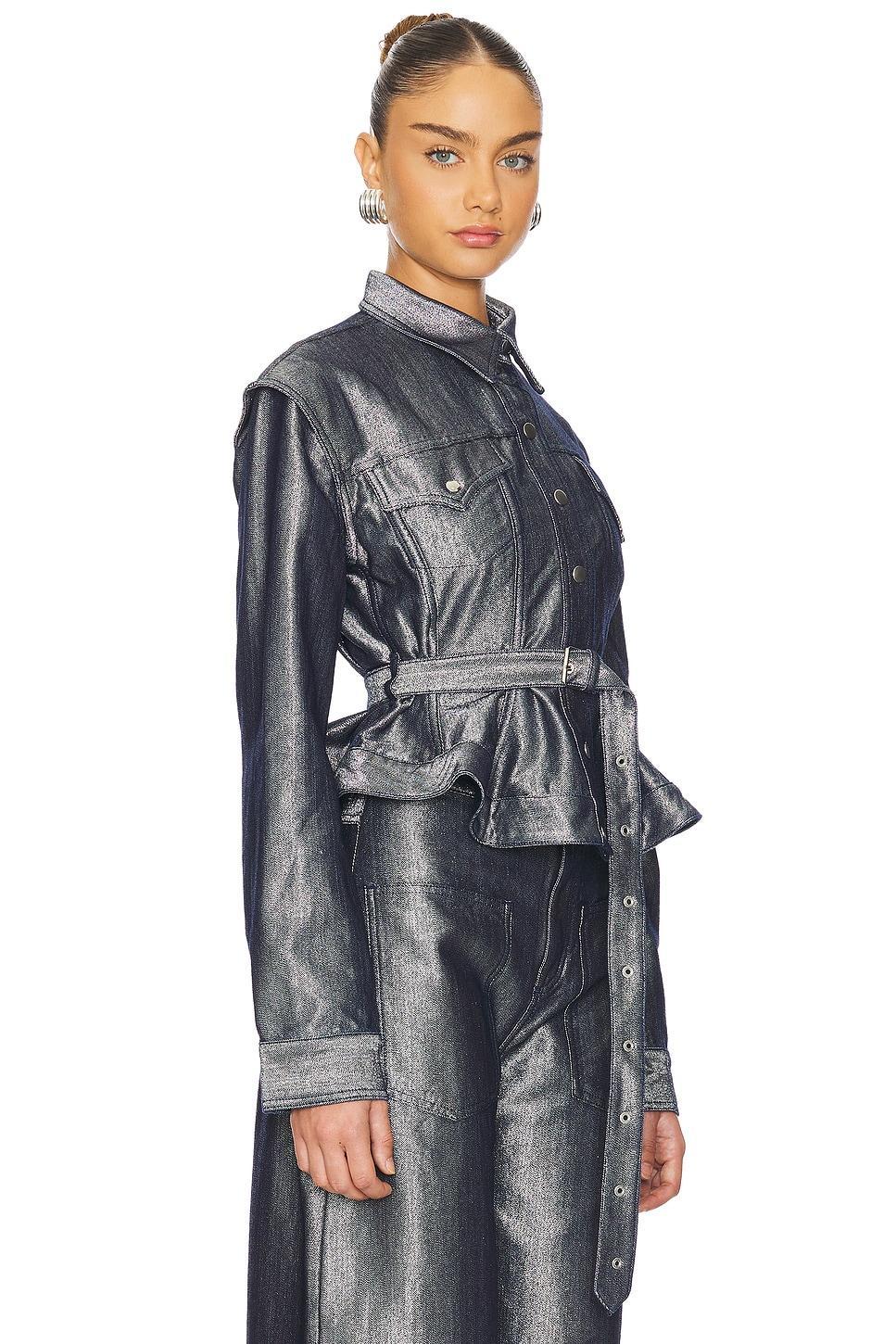 Silver Denim Cinched Jacket With Belt Marques ' Almeida Product Image