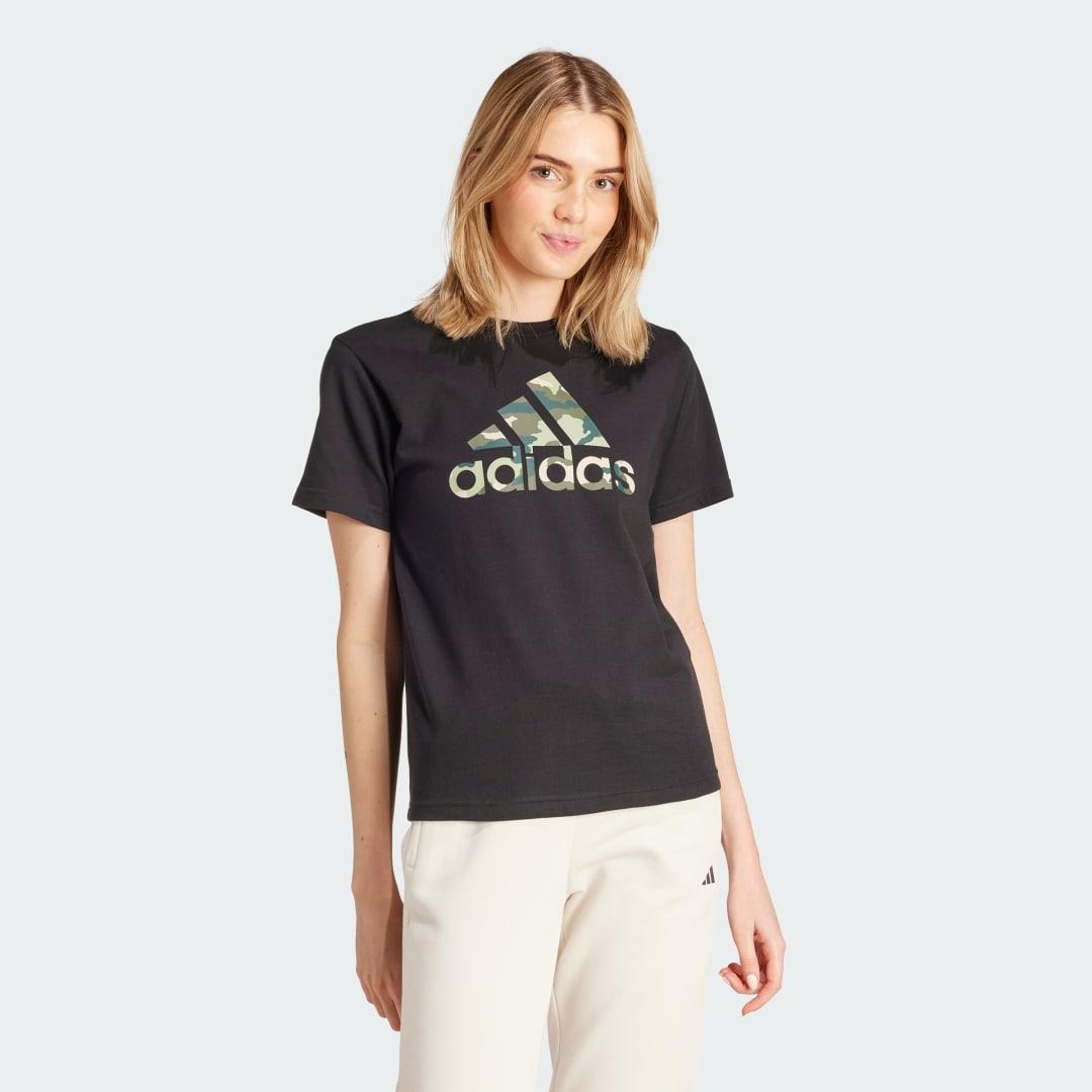 adidas Camo Graphic Tee White XS Womens Product Image