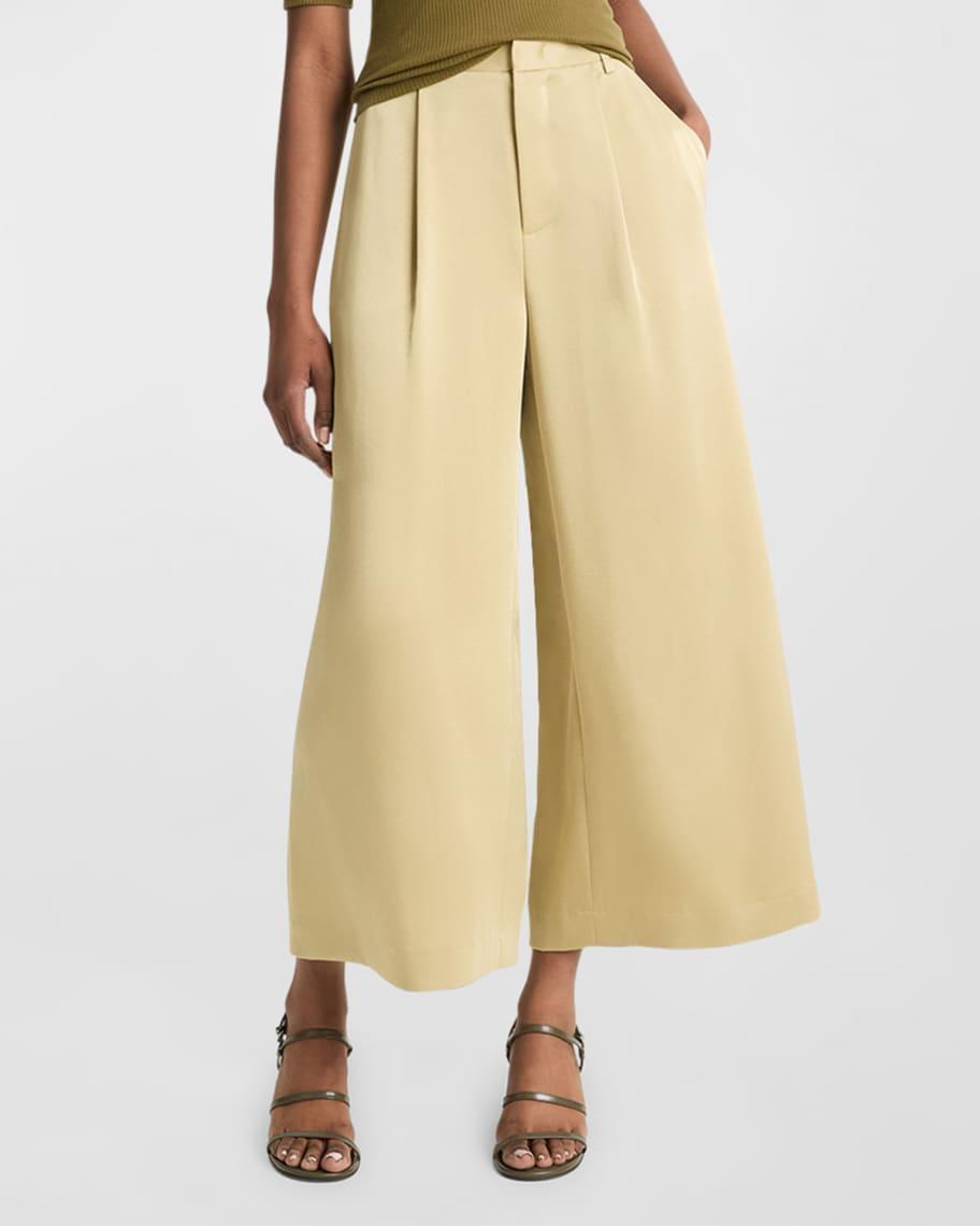 Mid-Rise Satin Culottes Product Image