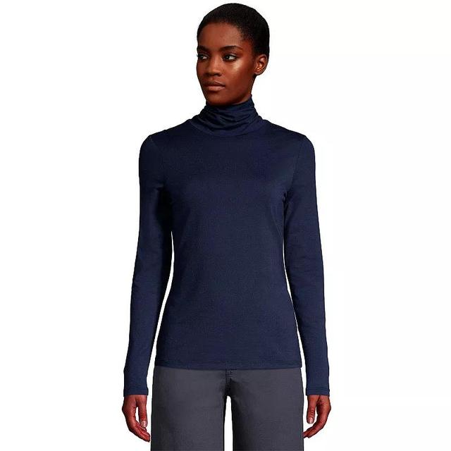 Lands End Womens Lightweight Fitted Long Sleeve Turtleneck Top Product Image