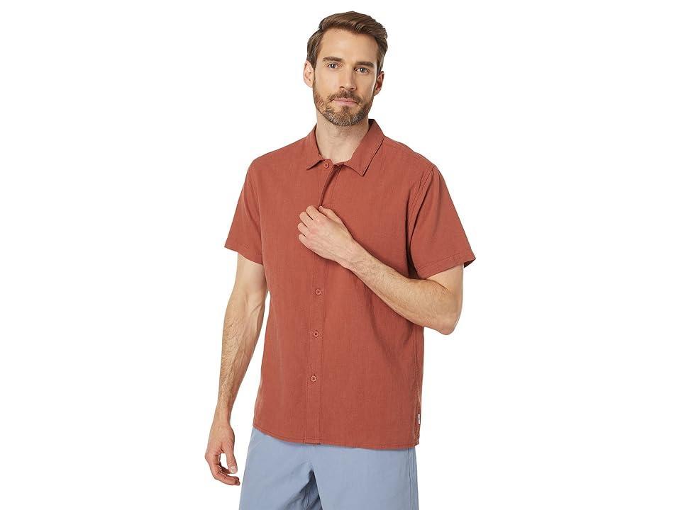 Rhythm Classic Linen Short Sleeve Shirt (Baked Clay) Men's Short Sleeve Button Up Product Image