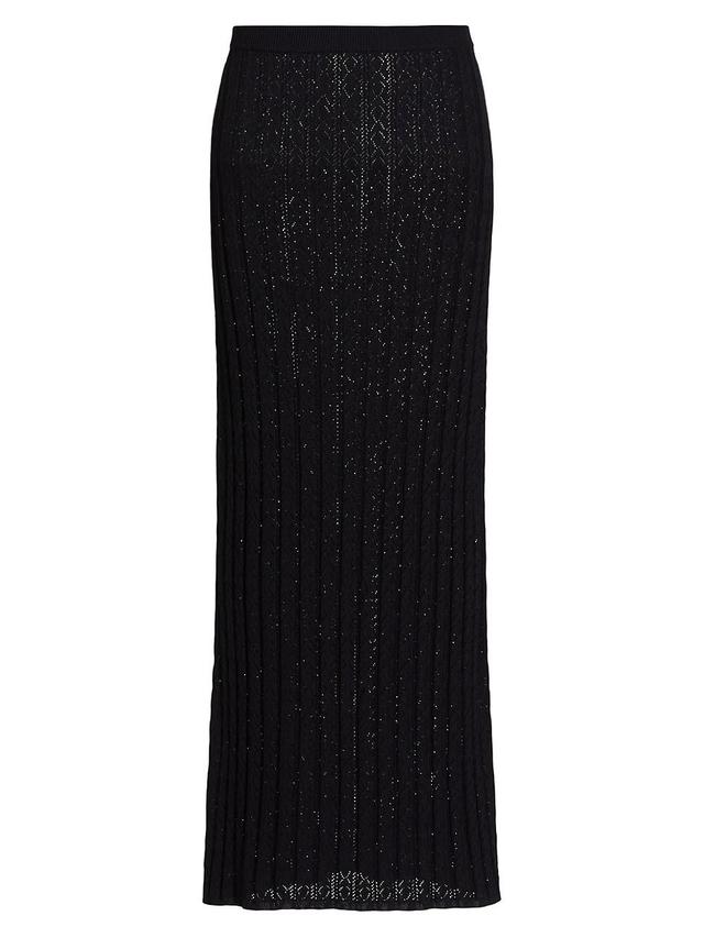 Womens Dera Pointelle Knit Maxi Skirt Product Image