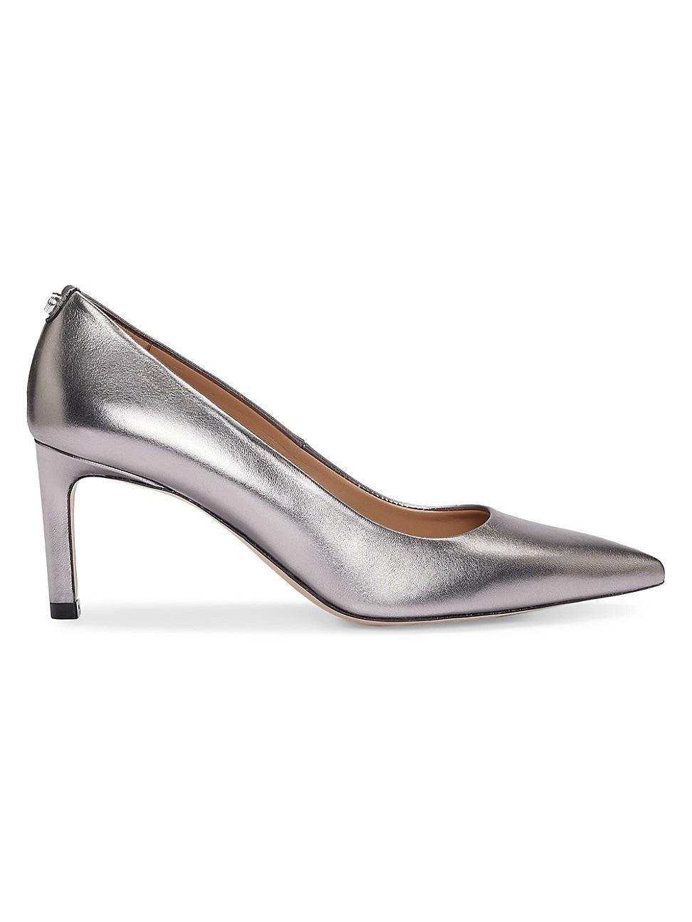 Womens Heeled Pumps in Laminated Leather Product Image