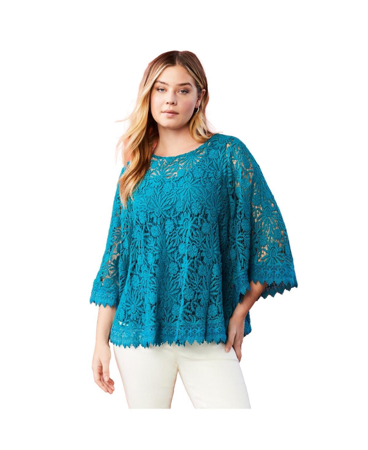 June + Vie Womens June + Vie Boatneck Lace Top Product Image