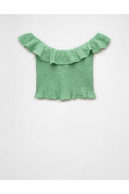 AE Off-The-Shoulder Smocked Tube Top Womens Product Image