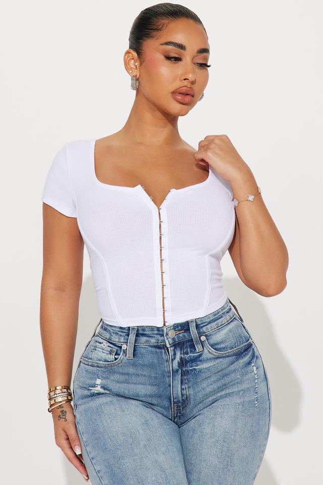 Giselle Rib Top - Off White Product Image