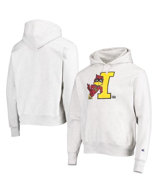 Mens Champion Heathered Gray Iowa State Cyclones Team Vault Logo Reverse Weave Pullover Hoodie Grey Product Image